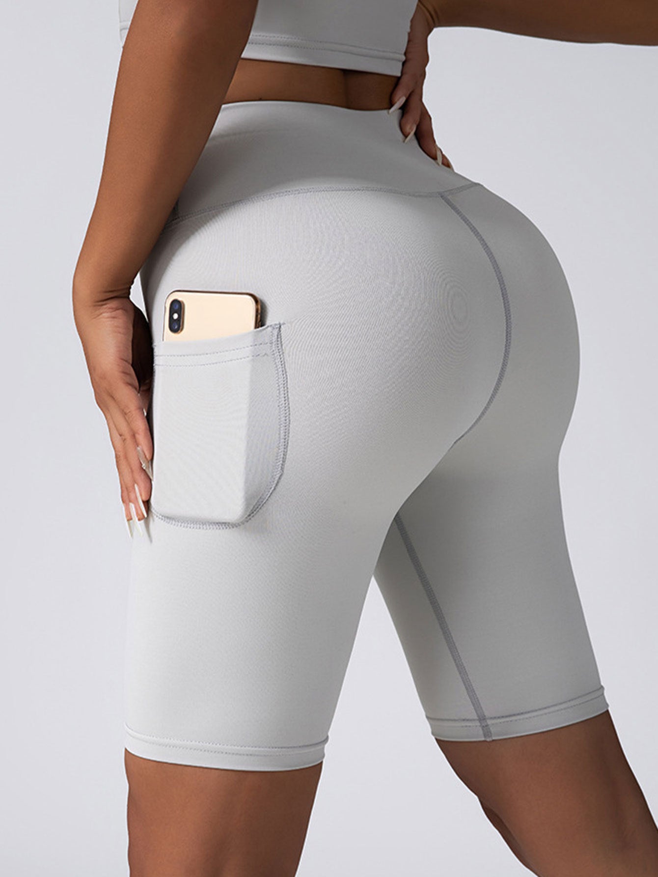 Biker Shorts Women Tummy Control No Seam High Waist Yoga Gym Workout Running Volleyball Shorts With Pockets