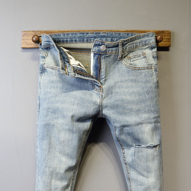 Light Blue Retro Slim Jeans