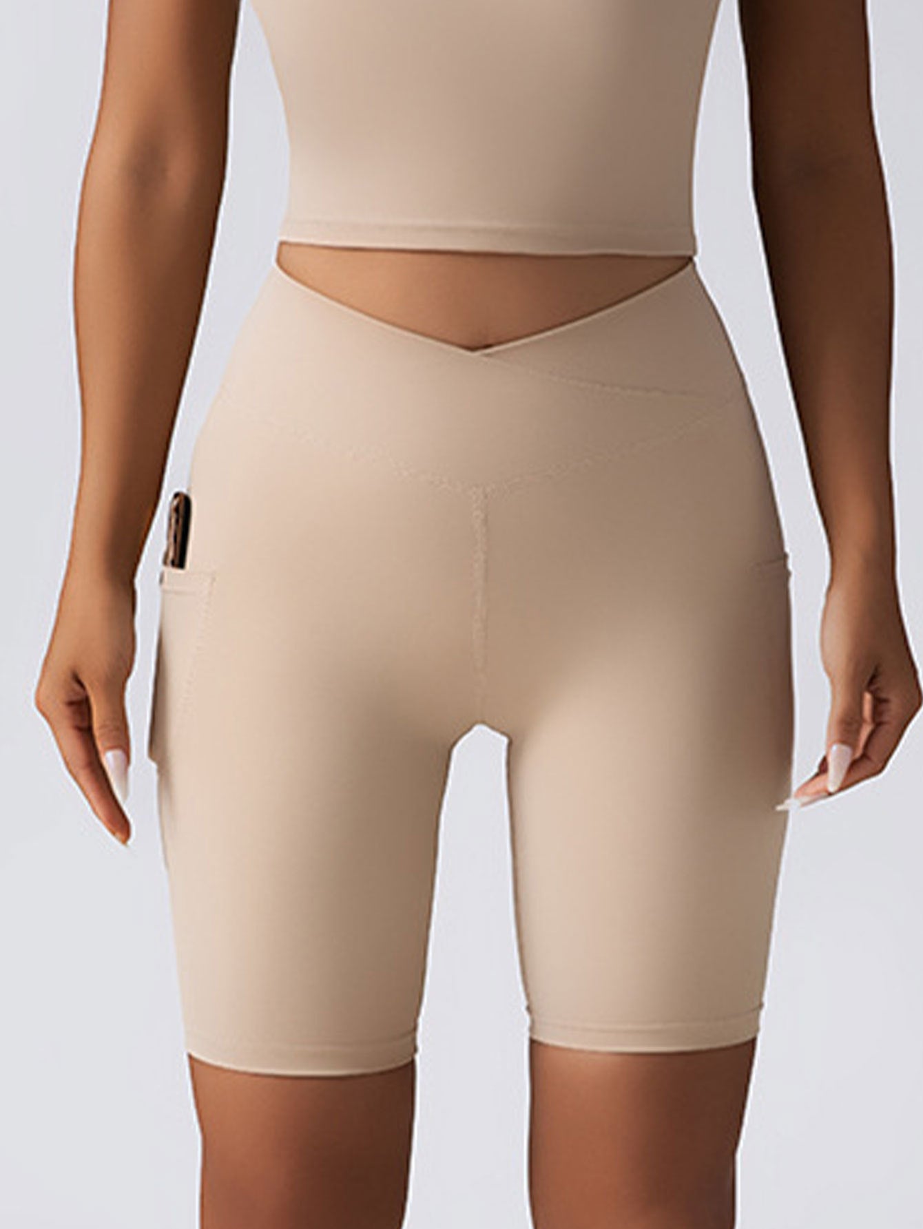 Biker Shorts Women Tummy Control No Seam High Waist Yoga Gym Workout Running Volleyball Shorts With Pockets