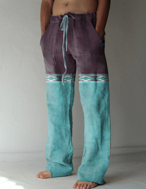 Men's Linen Printed Loose Casual Pants