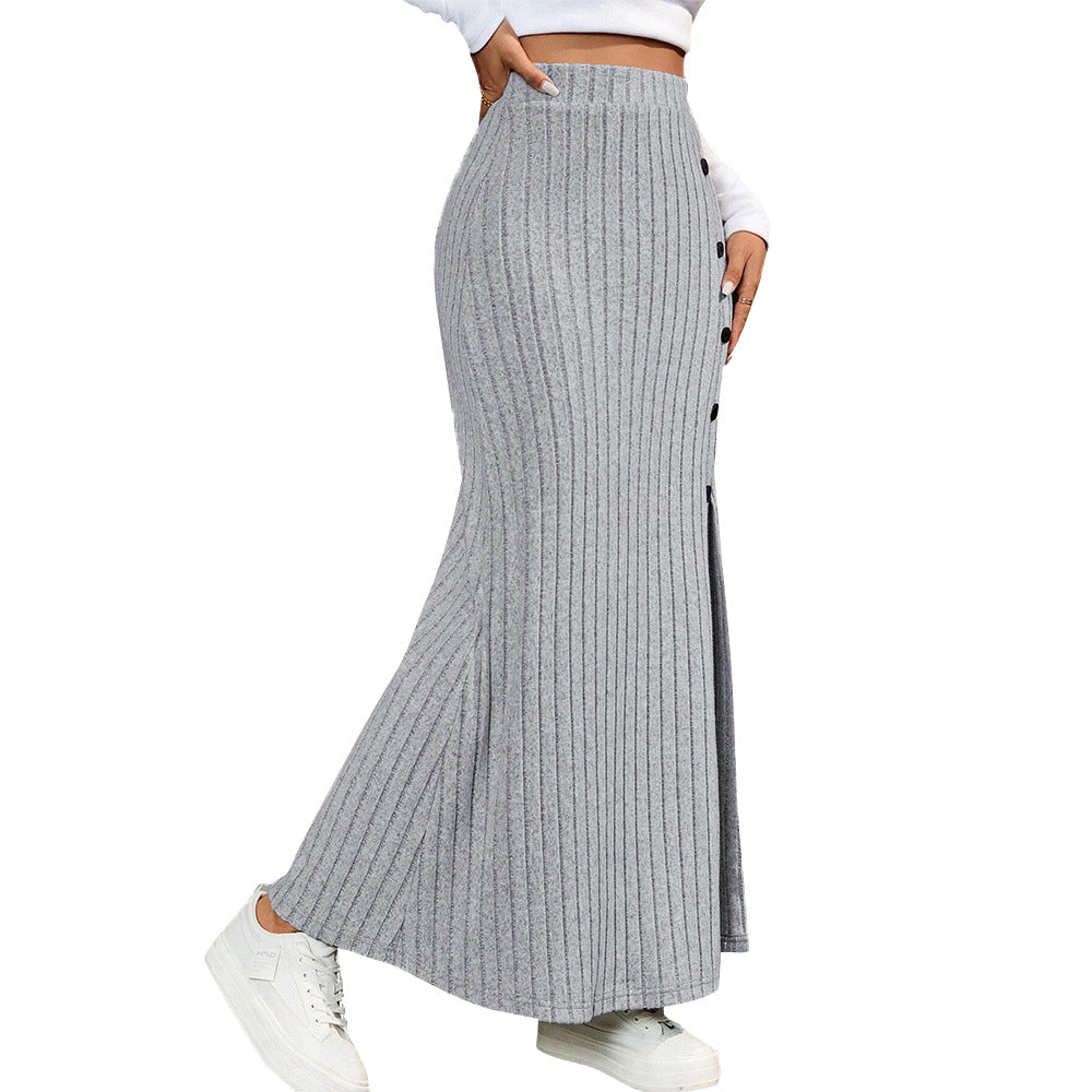 Women's simple commuting skirt versatile long skirt