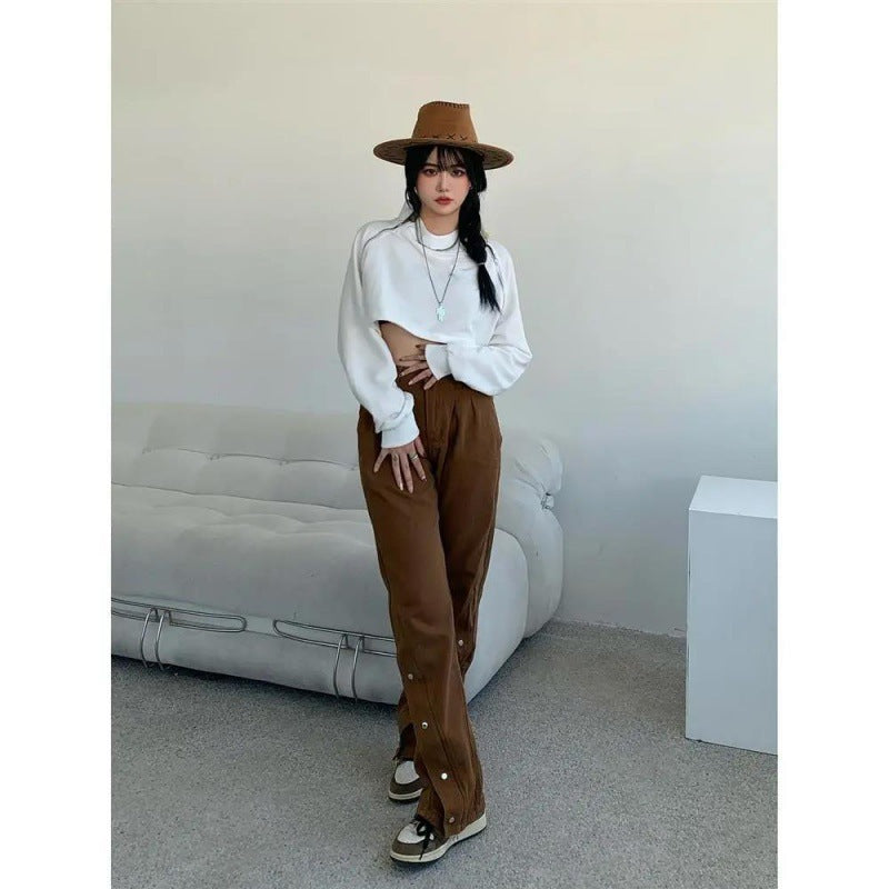 High-street American Breasted Jeans Girl