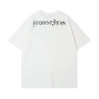 Abstract Graffiti Printed Loose T-shirt Men