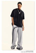 Street Fashion Sports Style Men's Washed Batik Ribbon Zipper Trousers