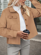 Women's Plus Size New Fashionable Flannel Short Jacket Fashion 2025 Autumn Top
