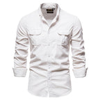 Shirts For Men Wear Shirt College Tops Longsleeve Blue