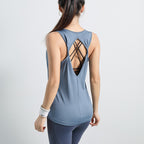 Loose Sports Vest Women's Hollow And Twisted Fitness Sleeveless Running T-shirt