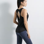 Loose Sports Vest Women's Hollow And Twisted Fitness Sleeveless Running T-shirt