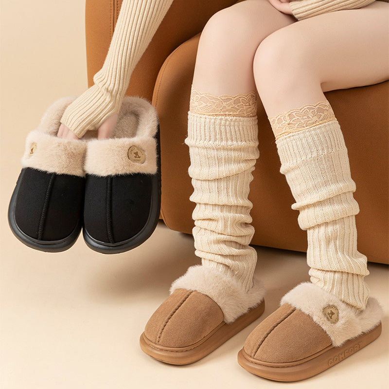 New Plush Slippers For Women Winter Warm Home Slipper Indoor Thick-soled Fleece Shoes