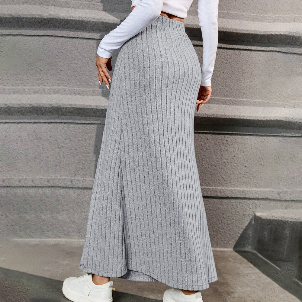 Women's simple commuting skirt versatile long skirt