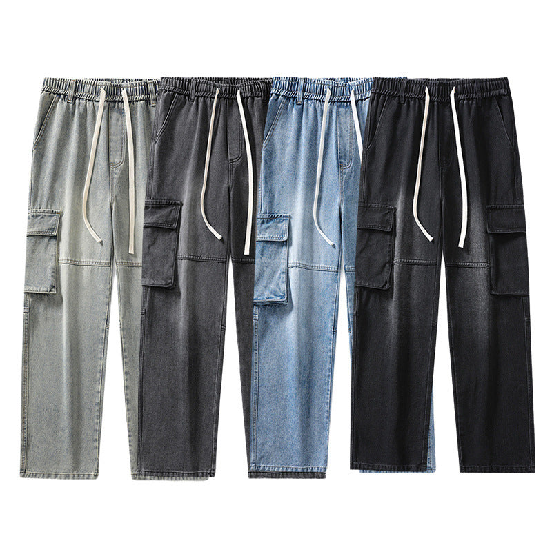 Men's Retro Pocket Stitching Jeans