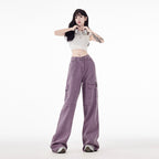 Purple Street Hot Girl Multi-pocket Workwear Jeans