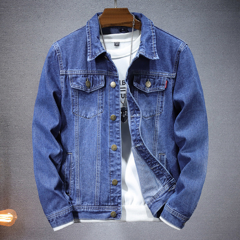 Men's Loose Fit Denim Coat with Side Pockets