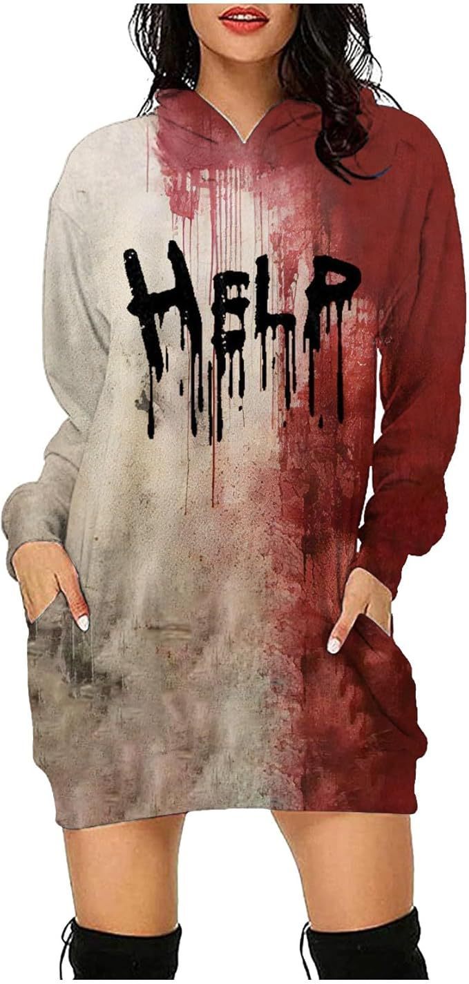 Halloween Women's Hoodie With Blood Print