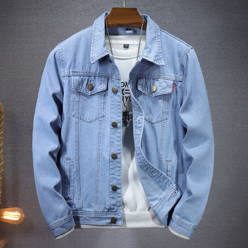 Men's Loose Fit Denim Coat with Side Pockets