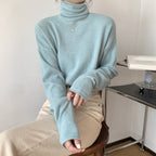 Korean Style High Collar Soft Glutinous Velvet Bottoming Sweater