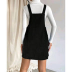 Spring Corduroy Loose Sleeveless Suspender Dress