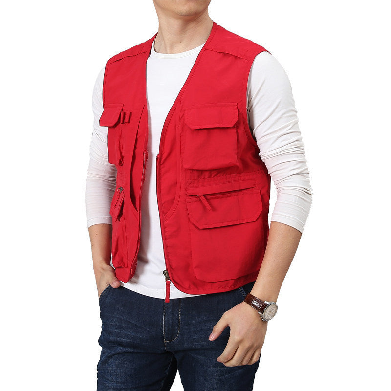 Middle-aged And Elderly Multi-bag Quick-drying Men's Waistcoat