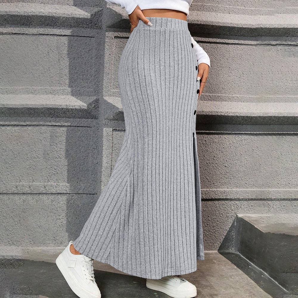 Women's simple commuting skirt versatile long skirt