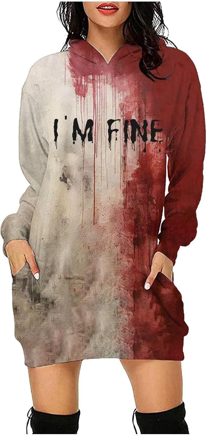 Halloween Women's Hoodie With Blood Print