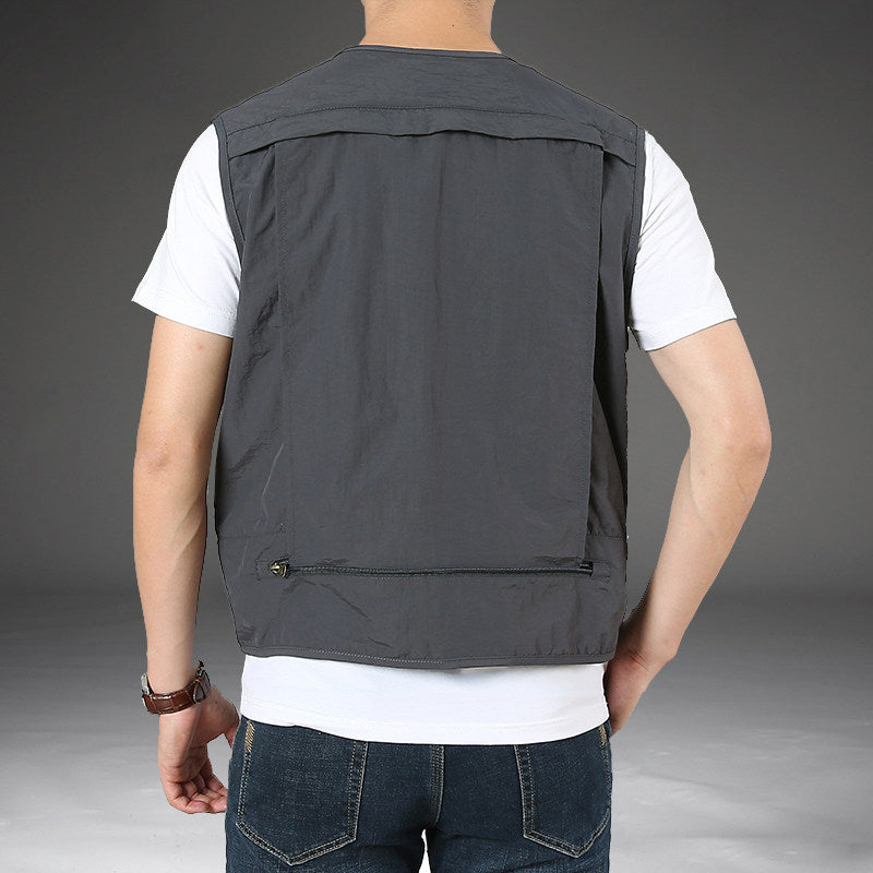 Middle-aged And Elderly Multi-bag Quick-drying Men's Waistcoat
