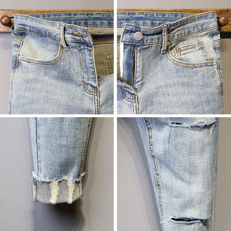 Light Blue Retro Slim Jeans