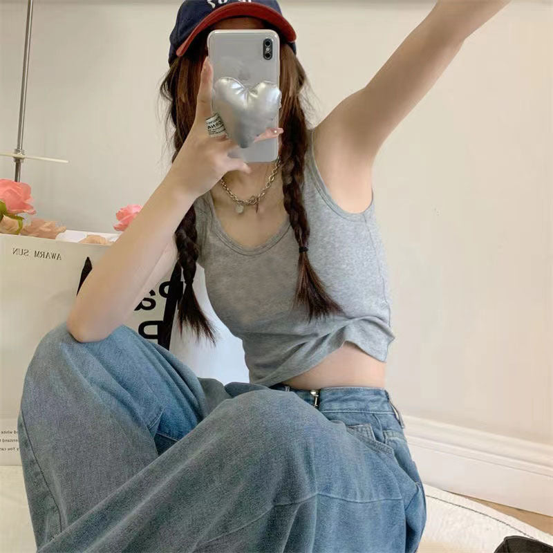 Short Midriff-baring Camisole Women's Summer All-matching