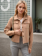 Women's Plus Size New Fashionable Flannel Short Jacket Fashion 2025 Autumn Top