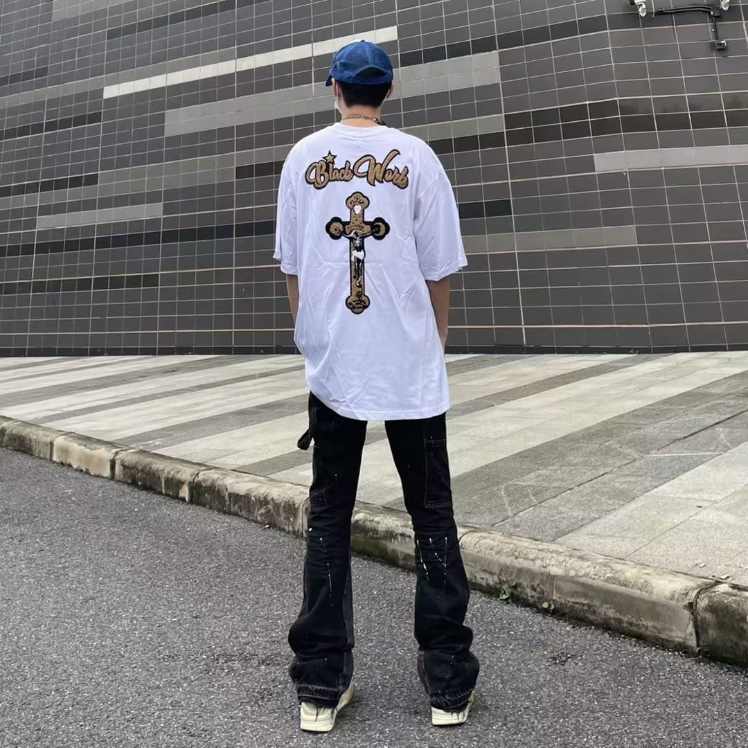 High Street Fashion Brand Splash Ink Slightly Flared Jeans