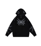 Halloween Spider Web Hip Hop Zipper Hoodie