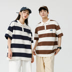 Japanese Hong Kong Style Men's Shirt T-shirt Short Sleeve Summer Loose Couple