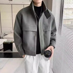 New Fashion Brand Korean Style Ruffle Handsome Stylish Short Sense Woolen Jacket