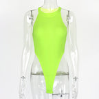 European and American women's slim fit vest top sexy hanging neck sleeveless high slit jumpsuit