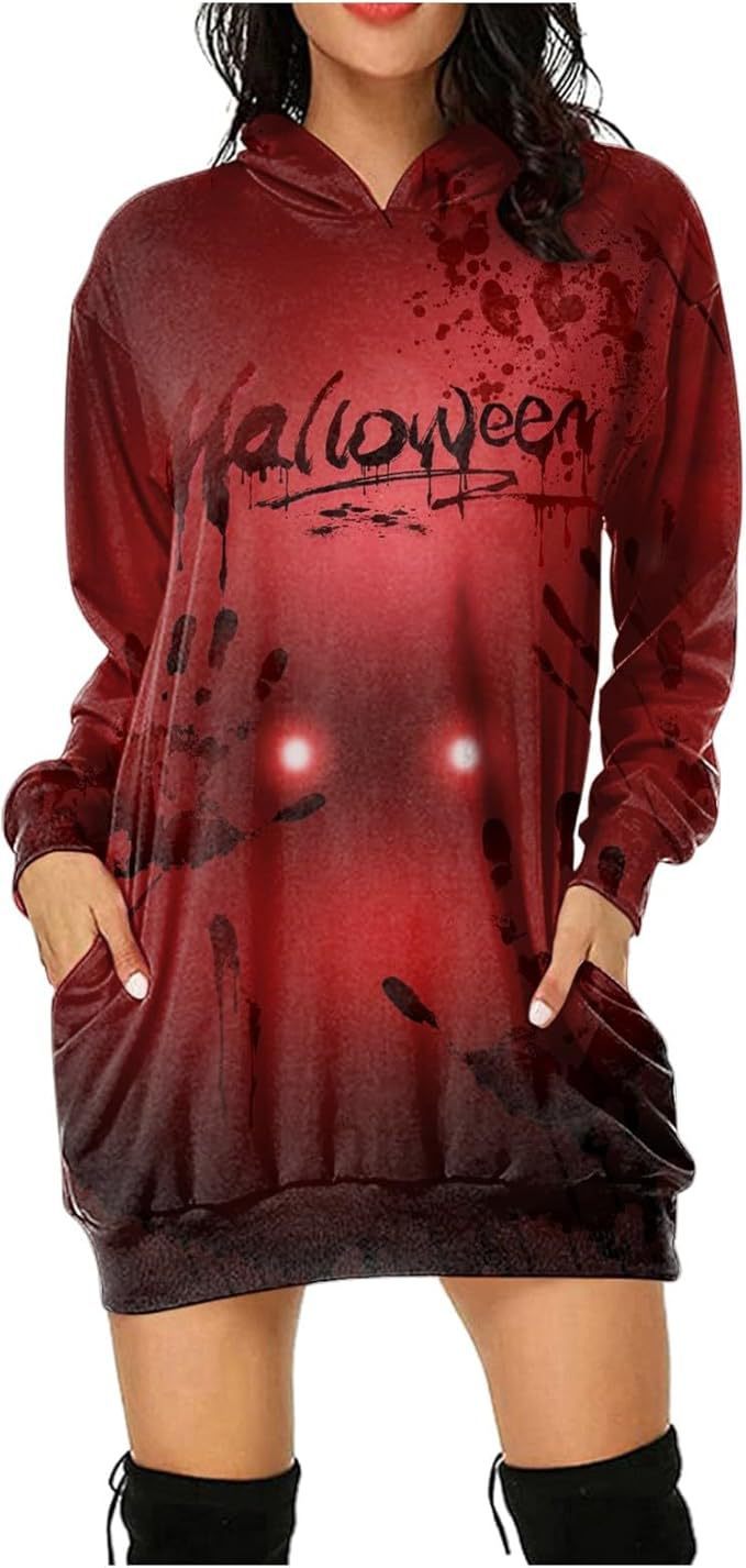 Halloween Women's Hoodie With Blood Print