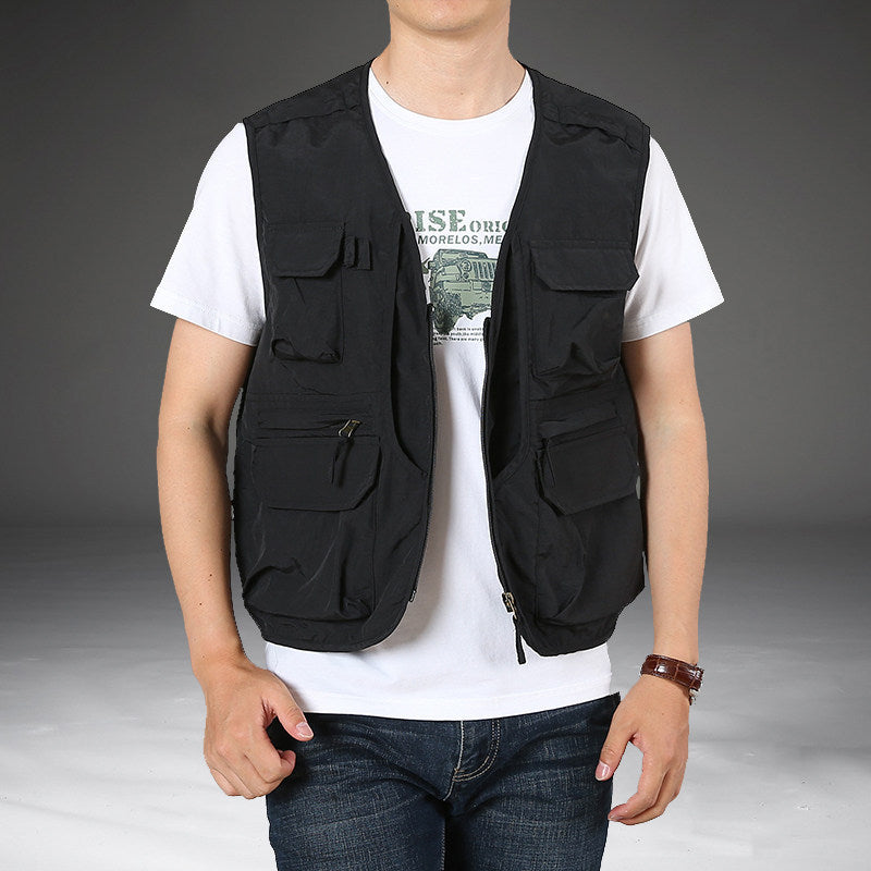 Middle-aged And Elderly Multi-bag Quick-drying Men's Waistcoat