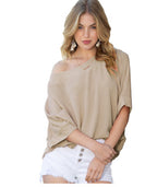 European And American Loose Casual Solid Color Batwing Sleeve Top For Women Autumn New Pullover Long Sleeve Sweater Women
