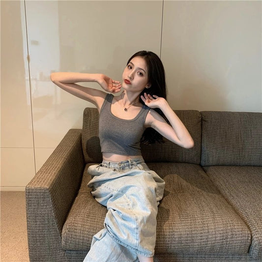 Short Midriff-baring Camisole Women's Summer All-matching