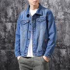 Men's Casual Acetate Jacket – Blue