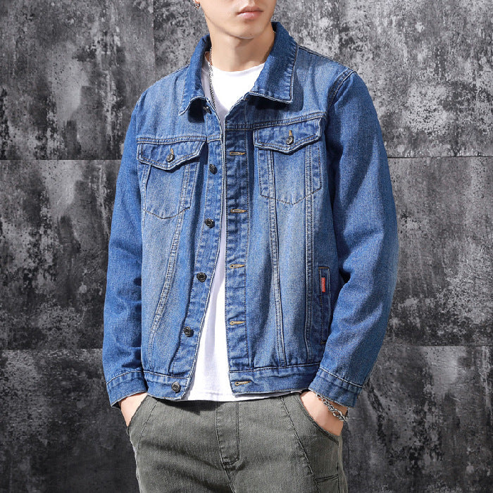 Men's Casual Acetate Jacket – Blue