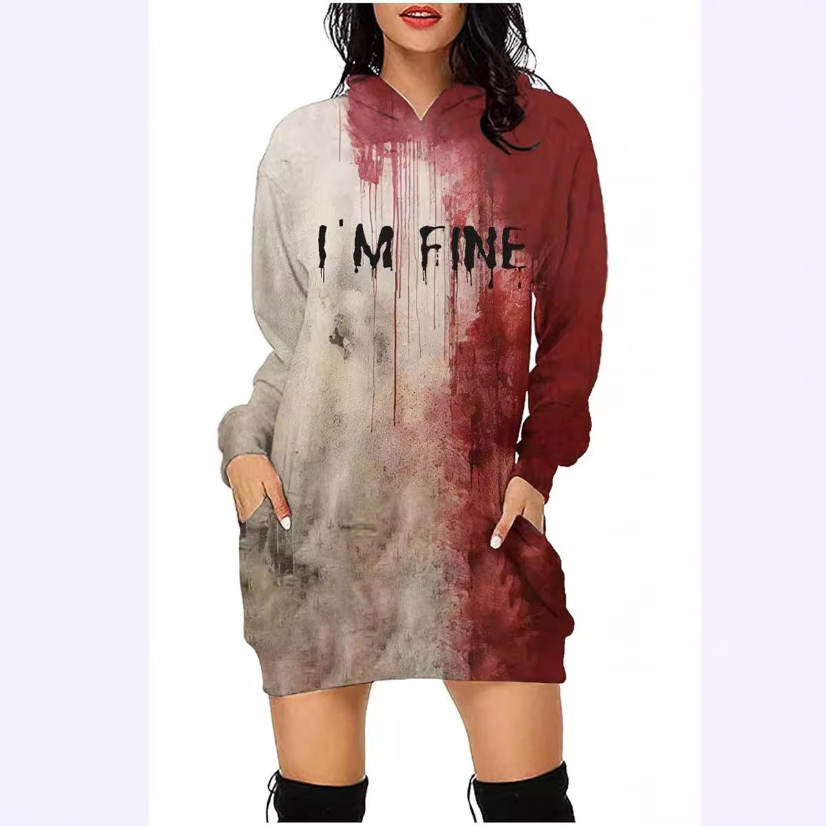 Halloween Women's Hoodie With Blood Print