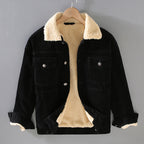 Men's Corduroy Workwear American Retro Lapels Jacket Heavy Imitation Lamb Wool Thickened Cotton-padded Coat