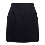 Women's high waisted plaid skirt tight pencil wool mini skirt