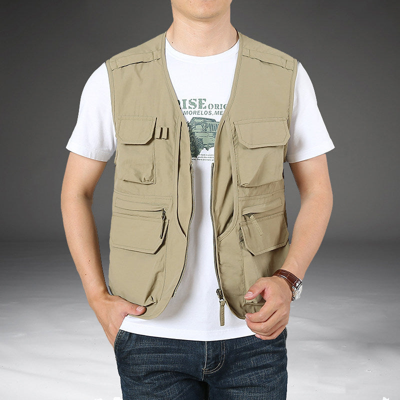 Middle-aged And Elderly Multi-bag Quick-drying Men's Waistcoat