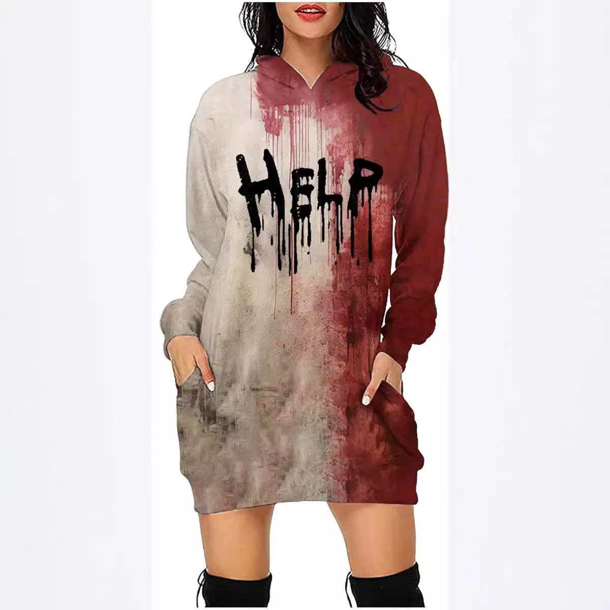 Halloween Women's Hoodie With Blood Print