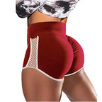 Cross-border European And American Foreign Trade Shorts High Waist Shaping Shorts Fitness Sports Pants Hollow Out Stitching Shorts