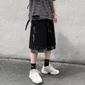 Hong Kong Style Breasted Shorts Men''s Hip Hop Cashew Flower Stitching Loose Fashion