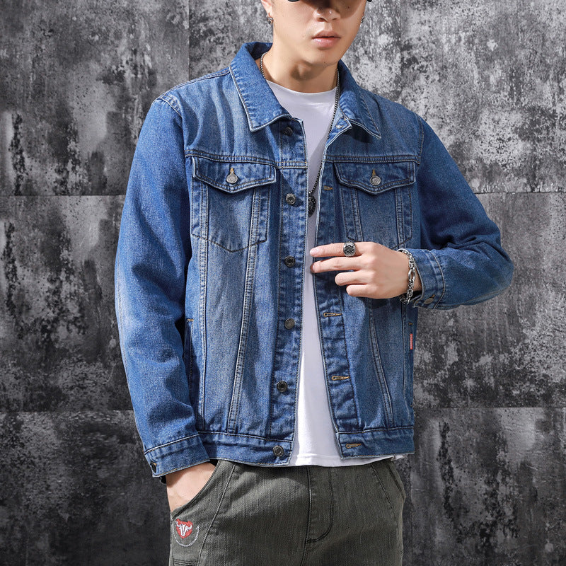 Men's Casual Acetate Jacket – Blue