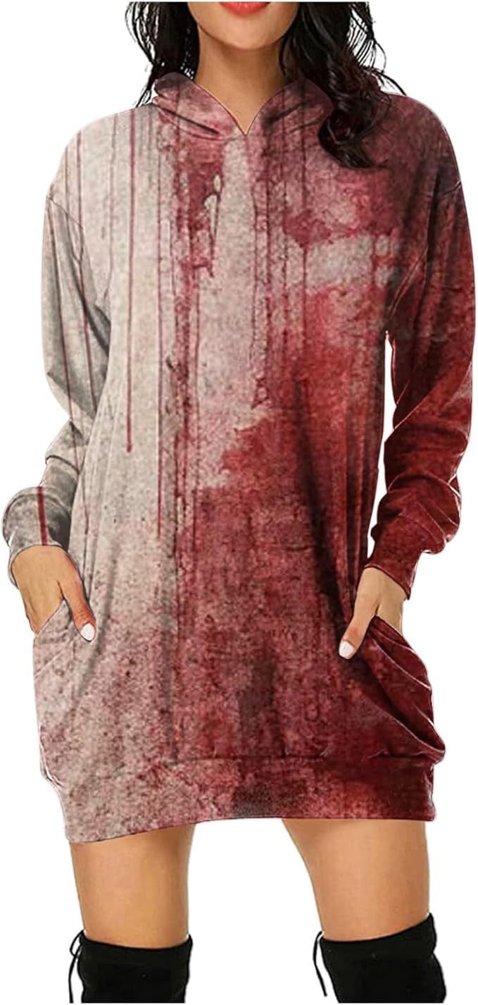 Halloween Women's Hoodie With Blood Print