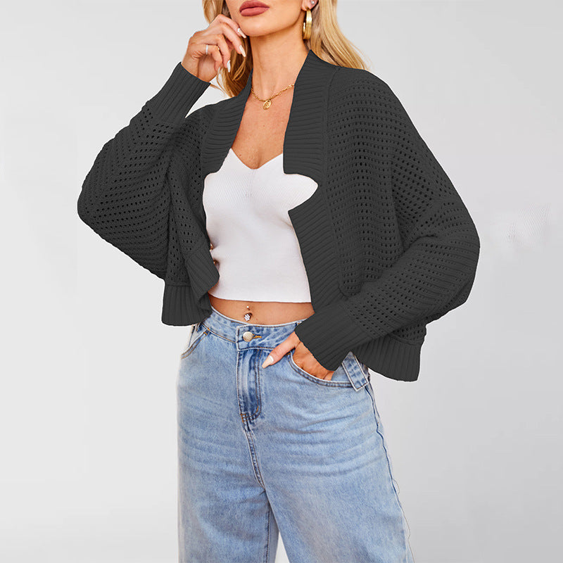 Fashionable Batwing Sleeve Knitted Cardigan Sweaters Coat