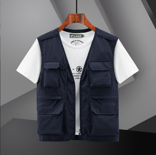 Middle-aged And Elderly Multi-bag Quick-drying Men's Waistcoat